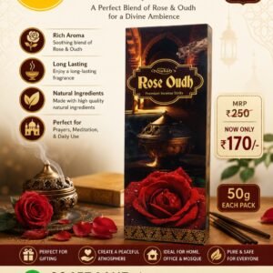 Rose Oudh Insence Sticks:|#3913| 50g Each Pack of  (20 Units)