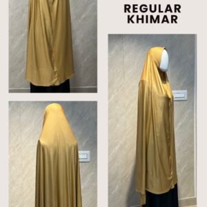 Overhead Muslim Prayer Outfit Sleeves Long Khimar Hijab Burqa Namaz, Scarf SHIMMER GOLD| Long Khimar {#2676}